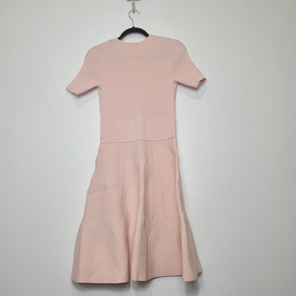 NWT SANDRO Esmera Wrap Effect Knitted Dress In Polaro Pink Size 6 - Picture 12 of 12